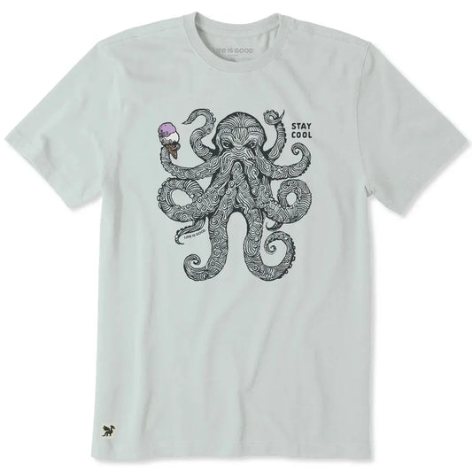 Life is Good Men's Stay Cool Octopus Short Sleeve Crusher-LITE Tee-Men's - Clothing - Tops-Life is Good-Appalachian Outfitters