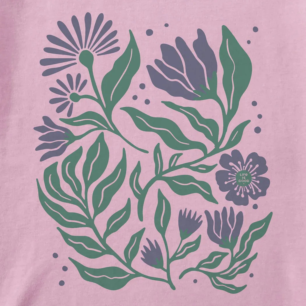 Life is Good Women's Array of Flowers Short Sleeve Crusher Tee-Women's - Clothing - Tops-Life is Good-Appalachian Outfitters