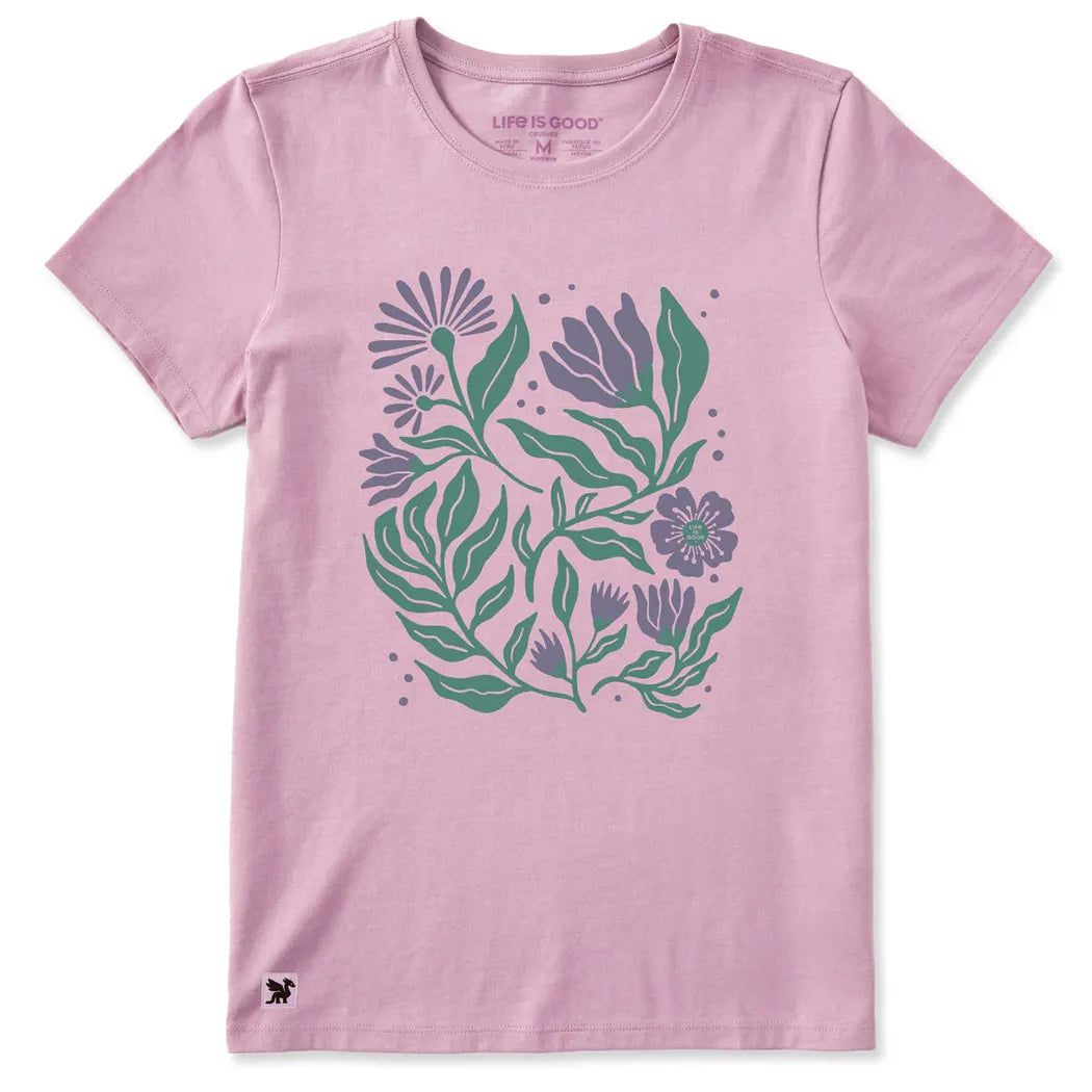 Life is Good Women's Array of Flowers Short Sleeve Crusher Tee-Women's - Clothing - Tops-Life is Good-Appalachian Outfitters