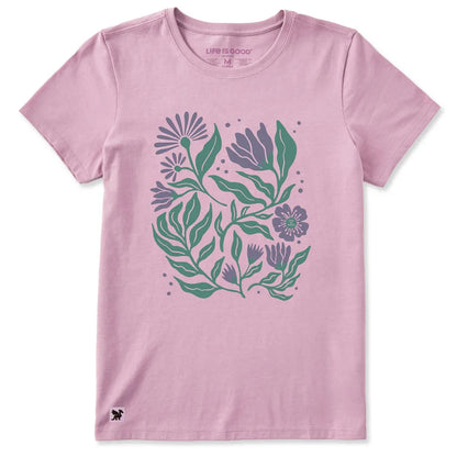 Life is Good Women's Array of Flowers Short Sleeve Crusher Tee-Women's - Clothing - Tops-Life is Good-Appalachian Outfitters