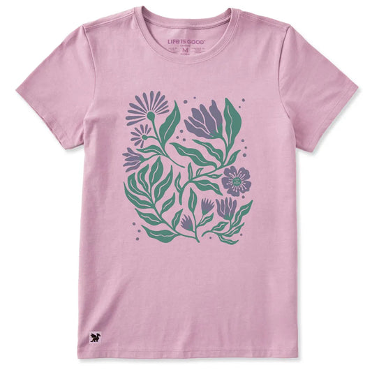 Life is Good Women's Array of Flowers Short Sleeve Crusher Tee-Women's - Clothing - Tops-Life is Good-Appalachian Outfitters