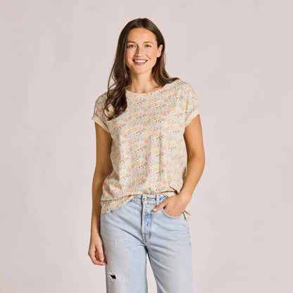 Life is Good Women's Bouquet Garden Pattern Crusher-LITE Easy Tee-Women's - Clothing - Tops-Life is Good-Appalachian Outfitters