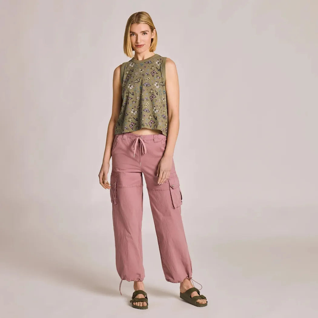 Life is Good Women's Butterfly Garden Pattern Crusher Boxy Tank-Women's - Clothing - Tops-Life is Good-Appalachian Outfitters