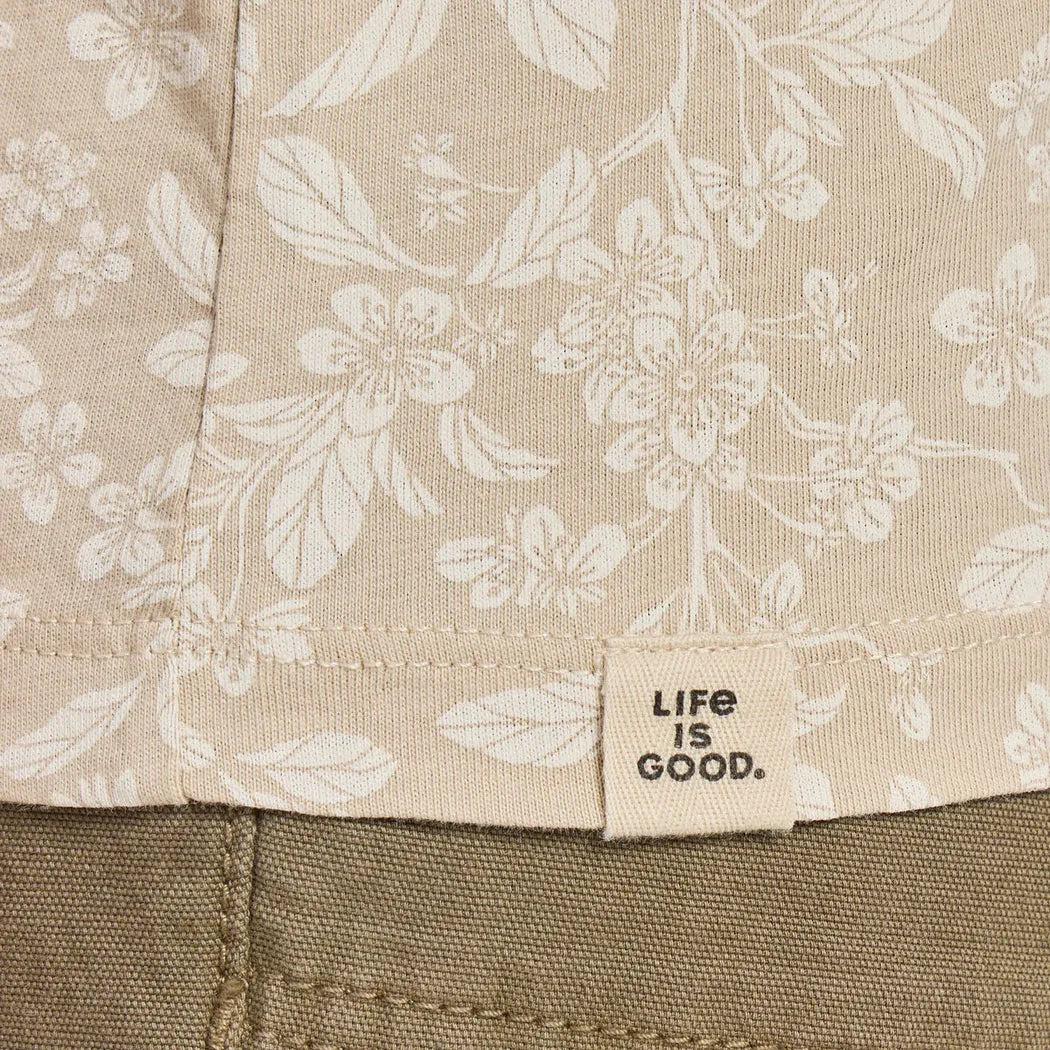Life is Good Women's Cherry Blossom Pattern Crusher-LITE Easy Vee-Women's - Clothing - Tops-Life is Good-Appalachian Outfitters