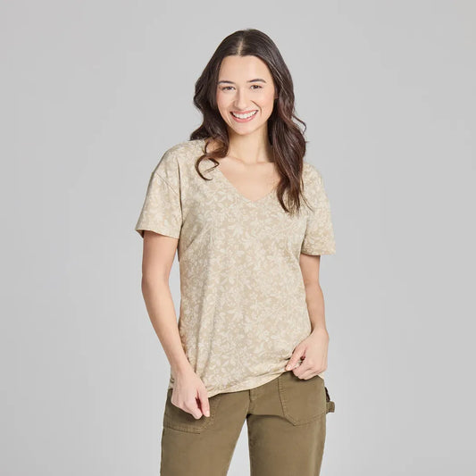 Life is Good Women's Cherry Blossom Pattern Crusher-LITE Easy Vee-Women's - Clothing - Tops-Life is Good-Appalachian Outfitters