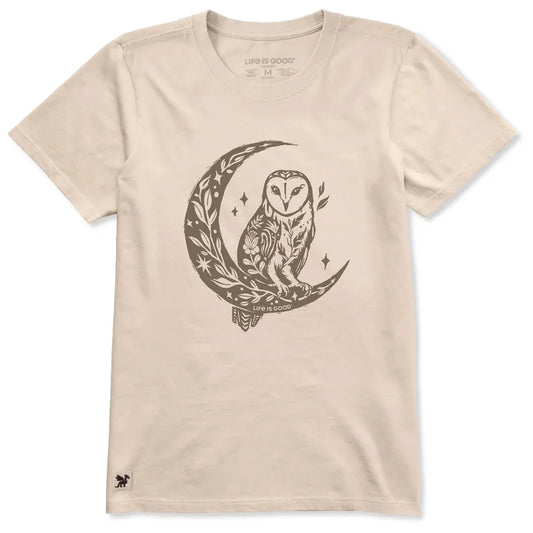 Life is Good Women's Florowl Moon Short Sleeve Crusher Tee-Women's - Clothing - Tops-Life is Good-Appalachian Outfitters