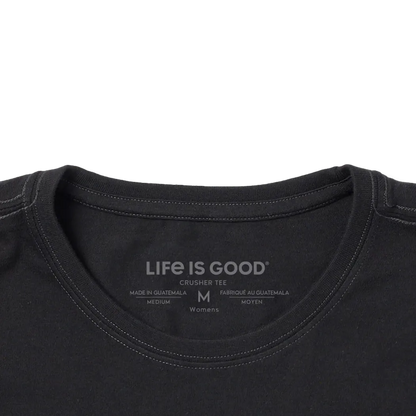 Life is Good Women's Flower Boots with Flowers Short Sleeve Crusher Tee-Women's - Clothing - Tops-Life is Good-Appalachian Outfitters
