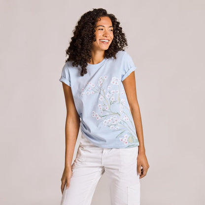 Life is Good Women's Forgetmenot Butterfly Short Sleeve Crusher Tee-Women's - Clothing - Tops-Life is Good-Appalachian Outfitters