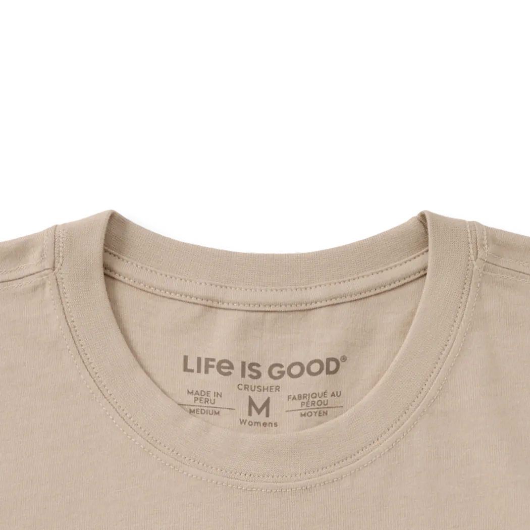 Life is Good Women's Frog on a Toadstool Coffee Short Sleeve Crusher Tee-Women's - Clothing - Tops-Life is Good-Appalachian Outfitters