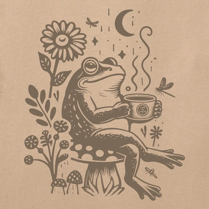 Life is Good Women's Frog on a Toadstool Coffee Short Sleeve Crusher Tee-Women's - Clothing - Tops-Life is Good-Appalachian Outfitters