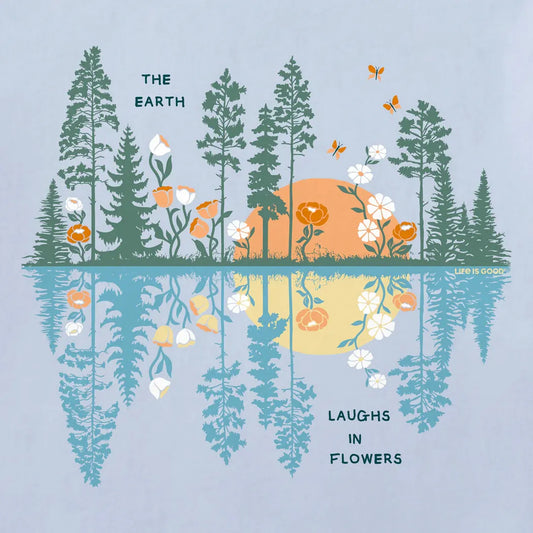 Life is Good Women's Reflections in Bloom Short Sleeve Vee-Women's - Clothing - Tops-Life is Good-Appalachian Outfitters
