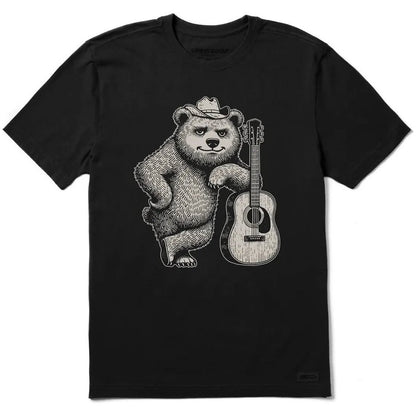 Life is Good Men's Bear Guitar Short Sleeve Crusher Tee-Men's - Clothing - Tops-Appalachian Outfitters