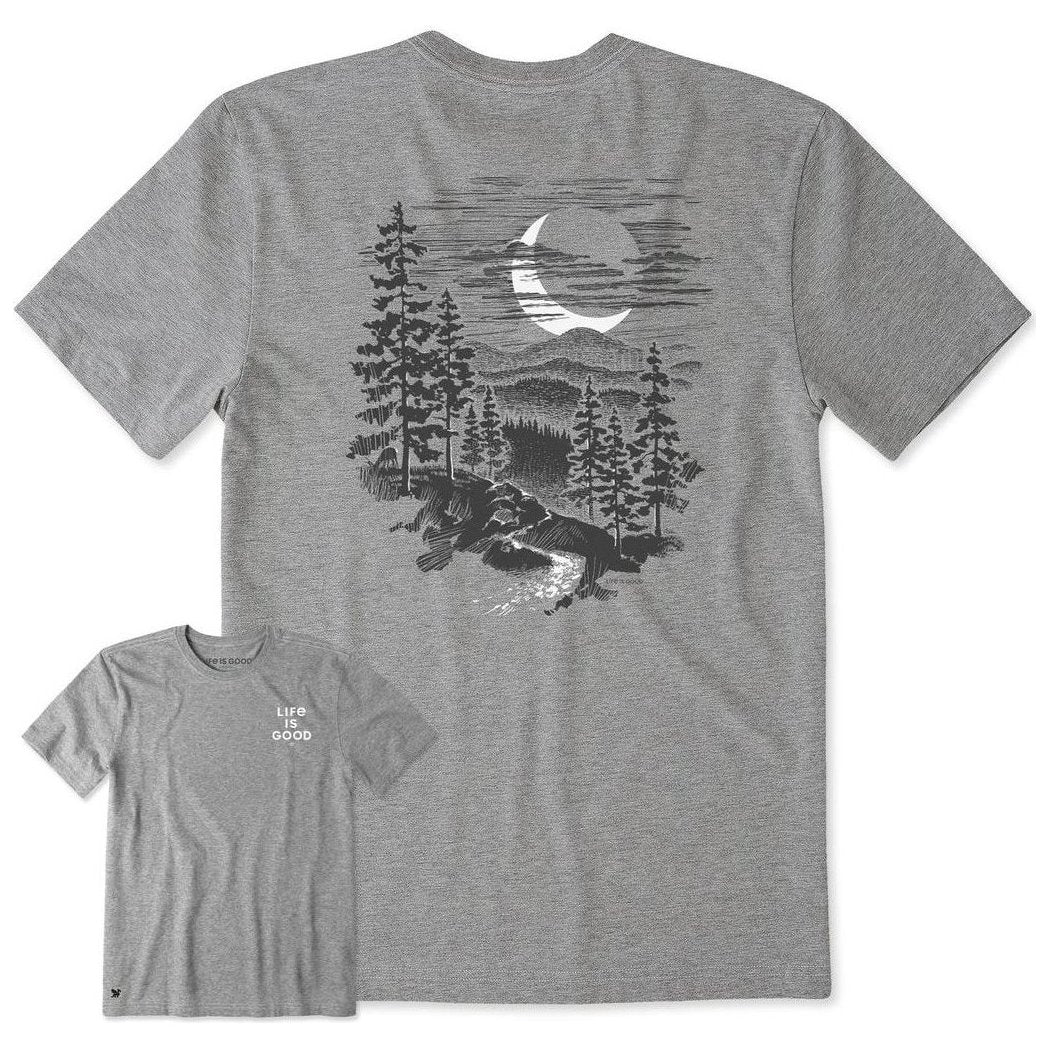 Life is Good Men's Crescent Mountain Short Sleeve Crusher Tee-Men's - Clothing - Tops-Appalachian Outfitters