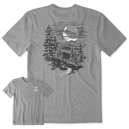 Life is Good Men's Crescent Mountain Short Sleeve Crusher Tee-Men's - Clothing - Tops-Appalachian Outfitters