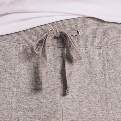 Heather Gray Life is Good Men's Solid Good Vibes Jogger with drawstring waistband and white top visible at the top.