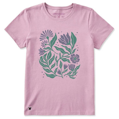 Life is Good Women's Array of Flowers Short Sleeve Crusher Tee-Women's - Clothing - Tops-Appalachian Outfitters