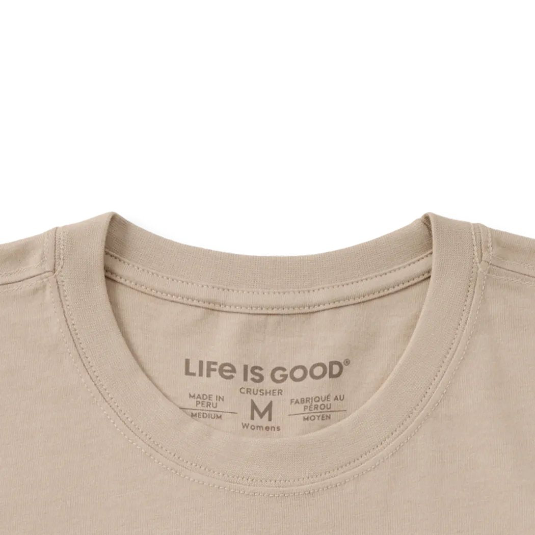 Life is Good Women's Frog on a Toadstool Coffee Short Sleeve Crusher Tee-Women's - Clothing - Tops-Appalachian Outfitters