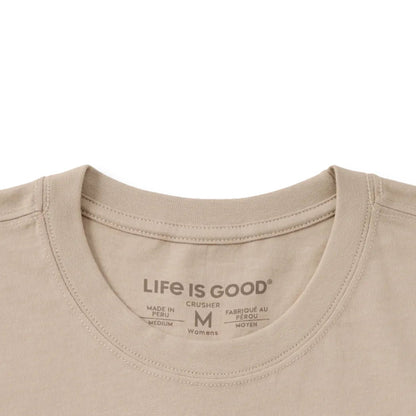 Life is Good Women's Frog on a Toadstool Coffee Short Sleeve Crusher Tee-Women's - Clothing - Tops-Appalachian Outfitters
