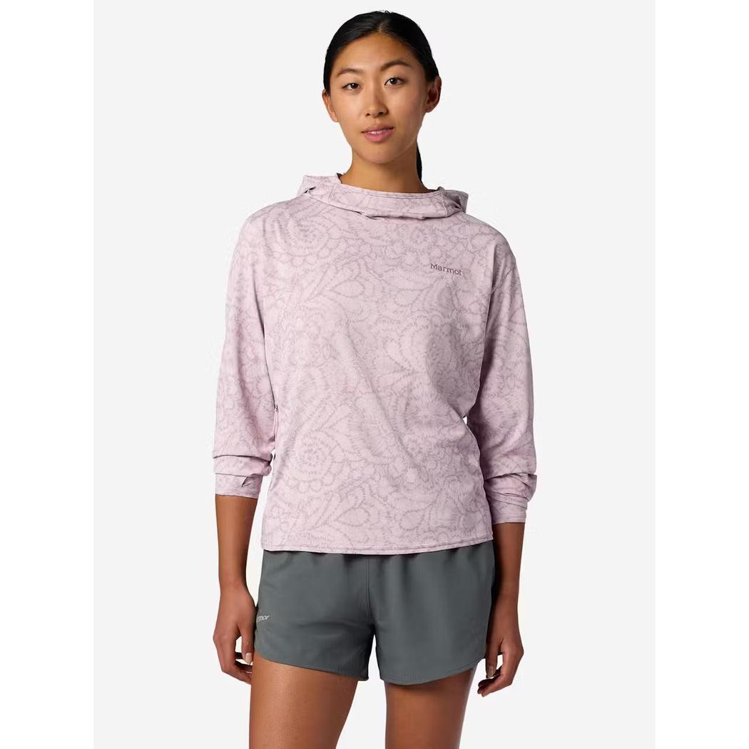 Marmot Women's AirExchange SolarShield Hoody-Women's - Clothing - Tops-Marmot-Dust Twirl-S-Appalachian Outfitters