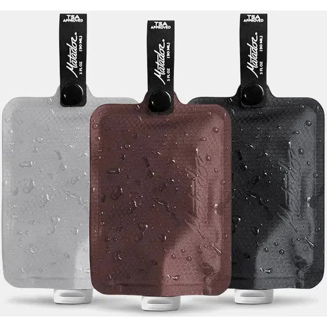 Matador FlatPak Toiletry Bottle (3-Pack)-Travel - Accessories-Matador-Charcoal/Garnet/Arctic-Appalachian Outfitters