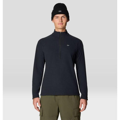 Mountain Hardwear Men's Summit Grid Half Zip-Men's - Clothing - Tops-Mountain Hardwear-Black-M-Appalachian Outfitters