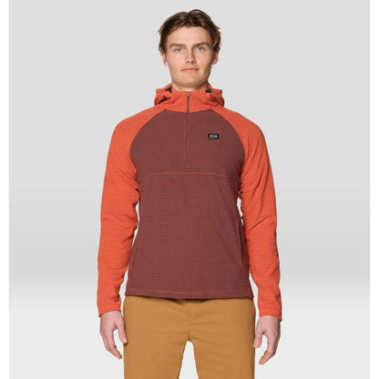 Mountain Hardwear Men's Summit Grid Hoody-Men's - Clothing - Tops-Mountain Hardwear-Bourbon Brown/Aspect-M-Appalachian Outfitters