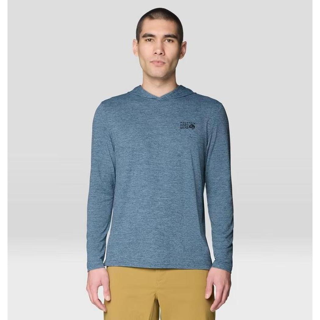 Mountain Hardwear Men's Sunblocker Hoody-Men's - Clothing - Tops-Mountain Hardwear-Adriatic Blue Heather-M-Appalachian Outfitters