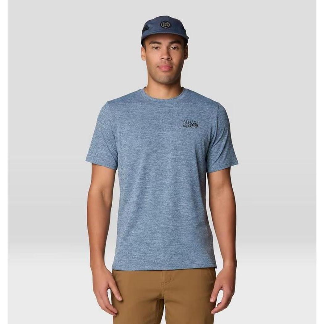 Mountain Hardwear Men's Sunblocker Short Sleeve-Men's - Clothing - Tops-Mountain Hardwear-Adriatic Blue Heather-M-Appalachian Outfitters