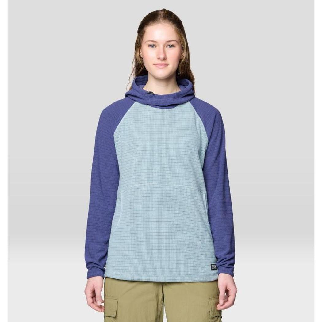 Mountain Hardwear Women's Summit Grid Tunic Hoody-Women's - Clothing - Tops-Mountain Hardwear-Ice Shadow/Lapis Dusk-S-Appalachian Outfitters