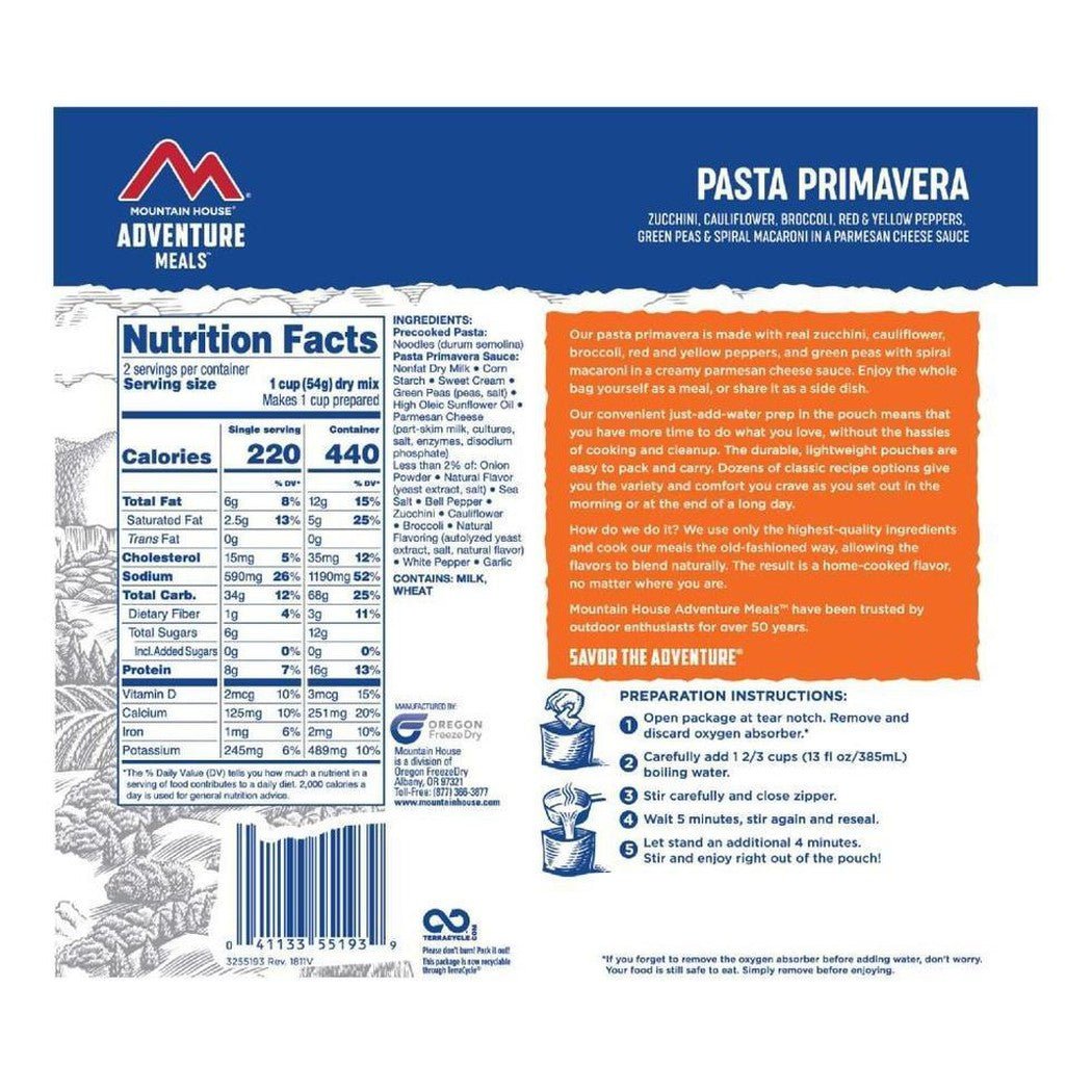 Mountain House Pasta Primavera-Food - Backpacking-Appalachian Outfitters