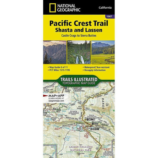 National Geographic Pacific Crest Trail: Shasta and Lassen Map [Castle Crags to Sierra Buttes]-Books - Maps-Appalachian Outfitters
