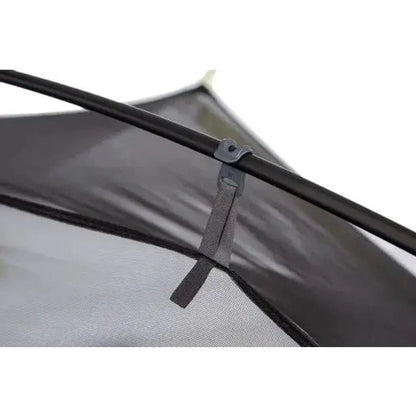 Close-up of the NEMO Dagger OSMO Lightweight Backpacking 3p Tent showing the mesh and pole attachment against a white background.