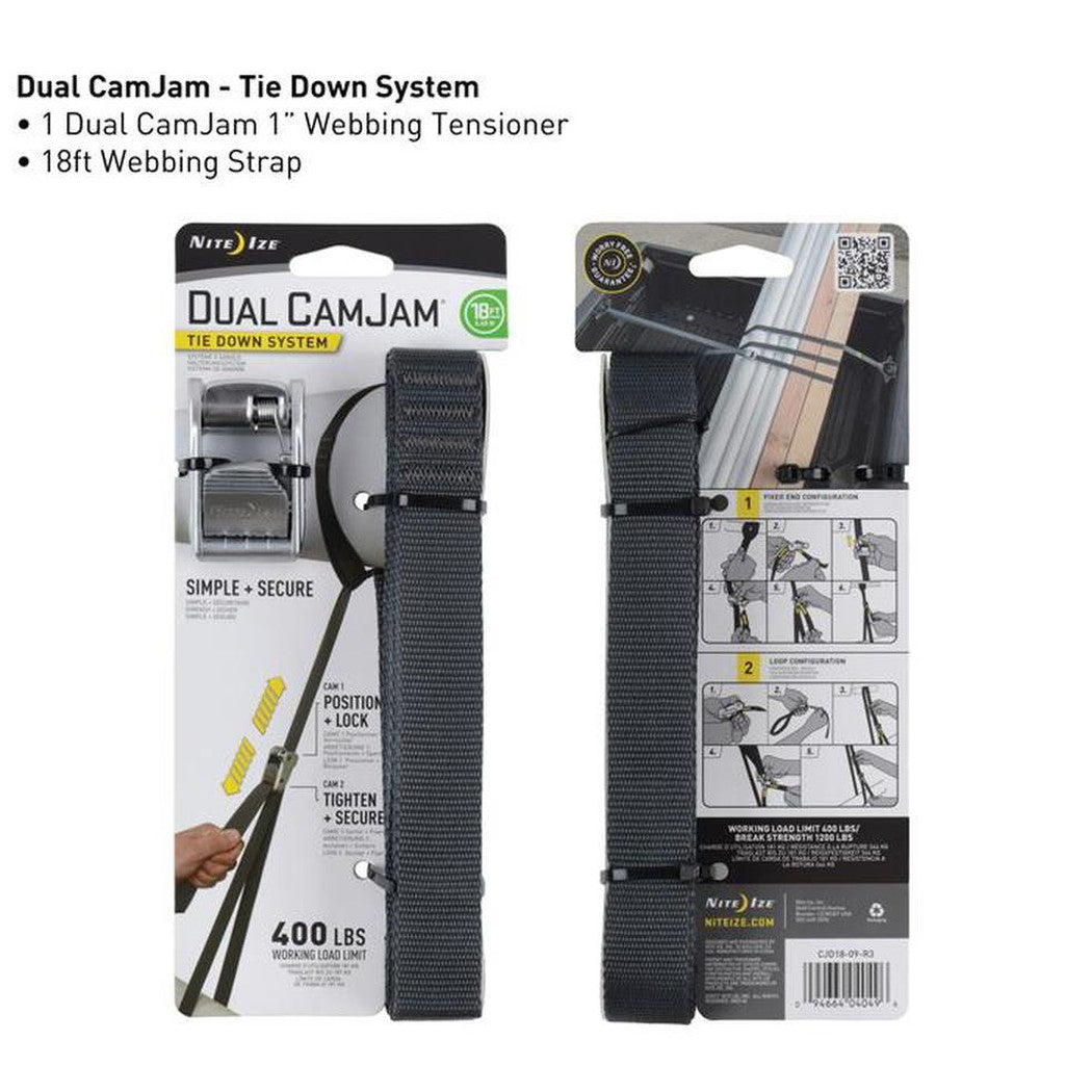Nite Ize-Dual CamJam Tie Down System 12' & 18'-Appalachian Outfitters