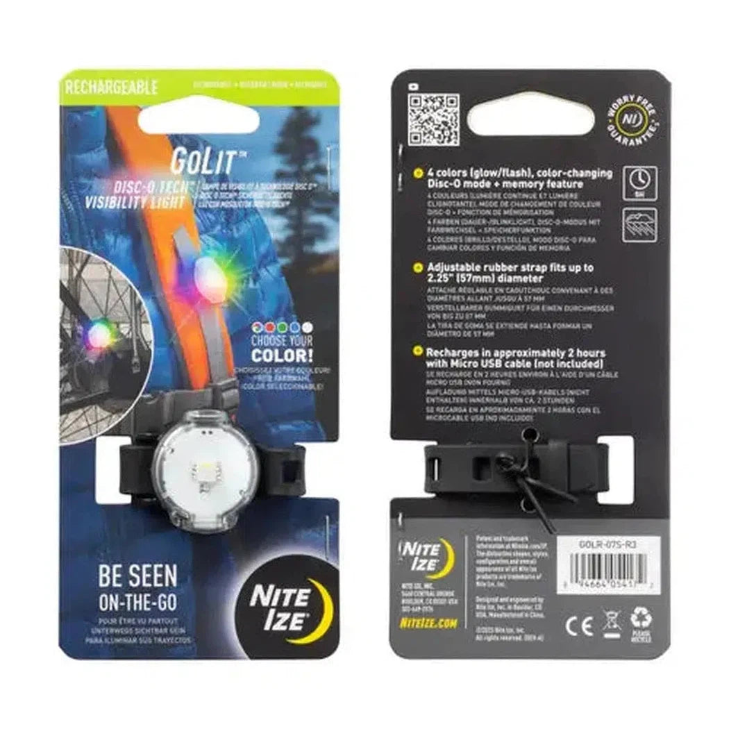 Nite Ize GoLit Rechargeable Visibility Light - Disc-O Tech-Camping - Accessories-Nite Ize-Appalachian Outfitters