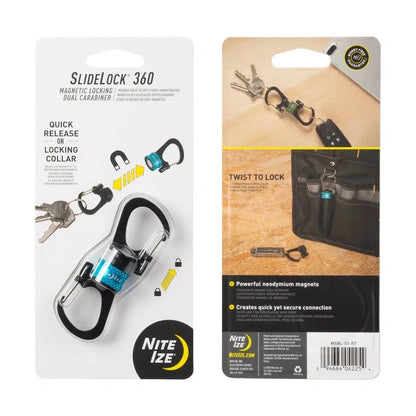SlideLock 360 Magnetic Locking Dual Carabiner-Camping - Accessories-Nite Ize-Blue-Appalachian Outfitters