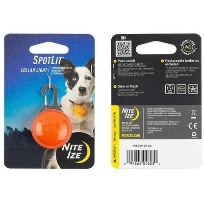 Nite Ize Spotlit Collar Light Orange Outdoor Dogs