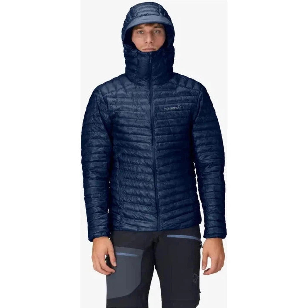 Norrona Men's Trollveggen Superlight Down800 Hood-Men's - Clothing - Jackets & Vests-Norrona-Indigo Night-M-Appalachian Outfitters