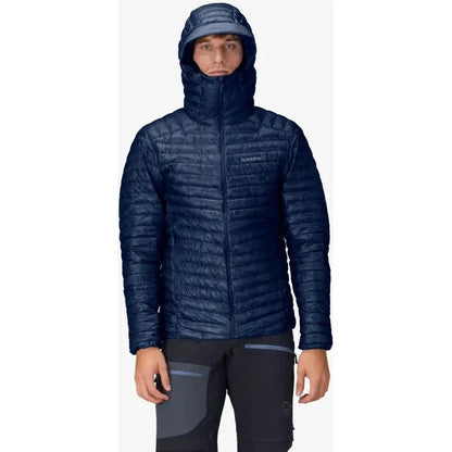 Norrona Men's Trollveggen Superlight Down800 Hood-Men's - Clothing - Jackets & Vests-Norrona-Indigo Night-M-Appalachian Outfitters