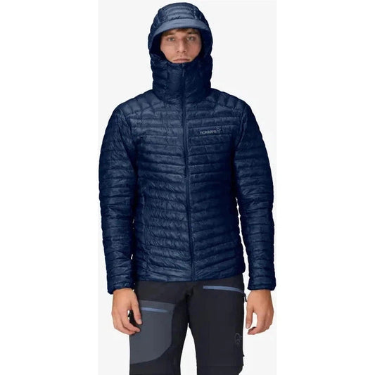 Norrona Men's Trollveggen Superlight Down800 Hood-Men's - Clothing - Jackets & Vests-Norrona-Indigo Night-M-Appalachian Outfitters