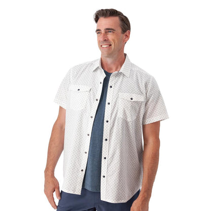 Old Ranch Men's Liam Print Shirt-Men's - Clothing - Tops-Old Ranch-White-M-Appalachian Outfitters