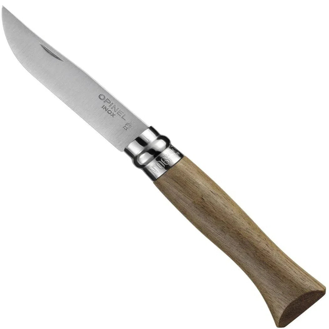 Opinel No.06 Stainless Steel Folding Knife | Oak, Olive & Walnut-Camping - Accessories - Knives-Opinel-Walnut-Appalachian Outfitters
