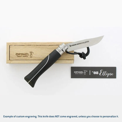 Opinel No.08 Ellipse Ebony Folding Knife-Camping - Accessories - Knives-Opinel-Appalachian Outfitters