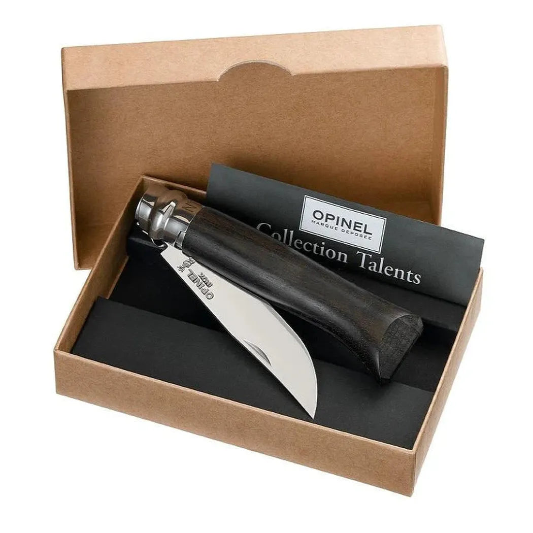 Opinel No.08 Polished Stainless Steel Folding Knife Ebony-Camping - Accessories - Knives-Opinel-Appalachian Outfitters