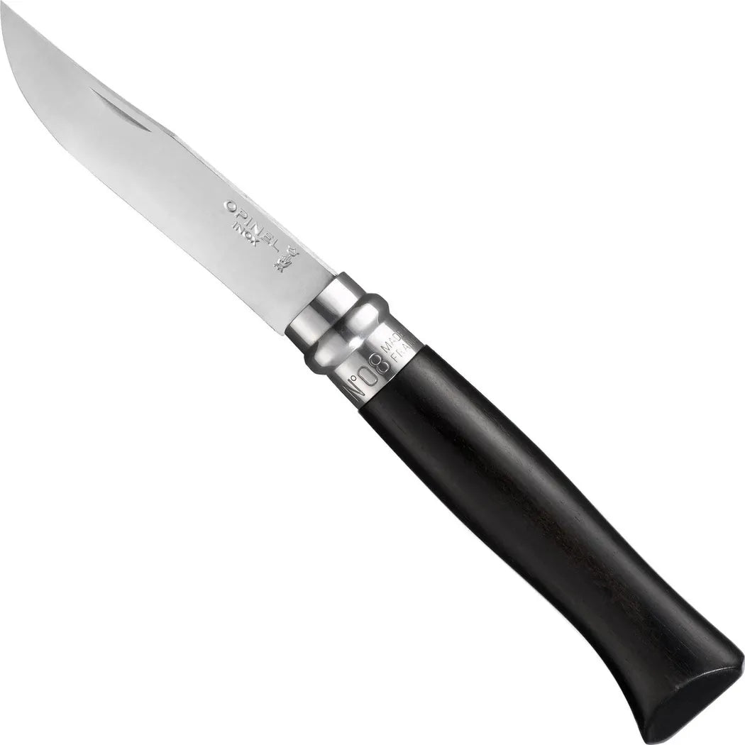 Opinel No.08 Polished Stainless Steel Folding Knife Ebony-Camping - Accessories - Knives-Opinel-Appalachian Outfitters