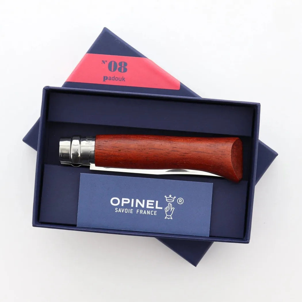 Opinel No.08 Polished Stainless Steel Folding Knife | Padouk-Camping - Accessories - Knives-Opinel-Appalachian Outfitters