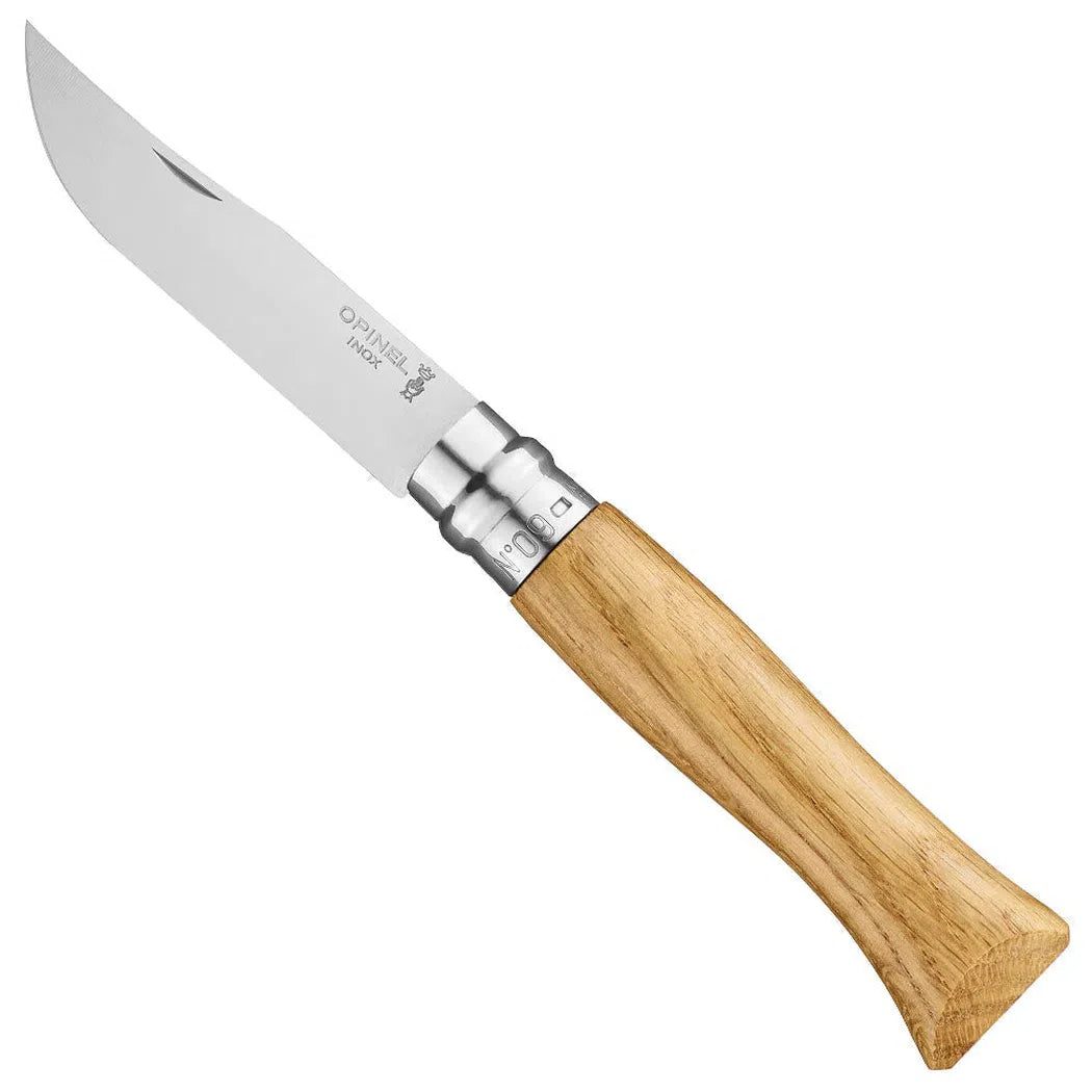 Opinel No.09 Stainless Steel Folding Knife | Oak, Olive & Walnut-Camping - Accessories - Knives-Opinel-Oak-Appalachian Outfitters