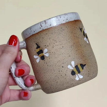 Osso Ceramics Bumble Bee Stamped Mug-Camping - Cooking - Dishware-Osso Ceramics-Appalachian Outfitters