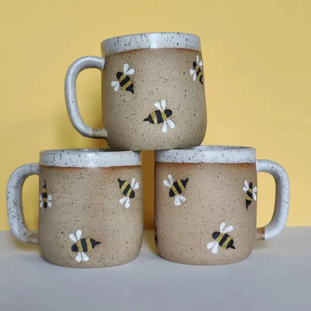 Osso Ceramics Bumble Bee Stamped Mug-Camping - Cooking - Dishware-Osso Ceramics-Appalachian Outfitters