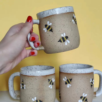 Osso Ceramics Bumble Bee Stamped Mug-Camping - Cooking - Dishware-Osso Ceramics-Appalachian Outfitters