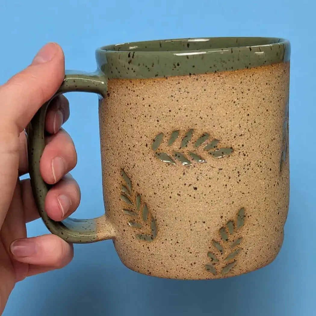 Osso Ceramics Fern Stamped Mug-Camping - Cooking - Dishware-Osso Ceramics-Appalachian Outfitters